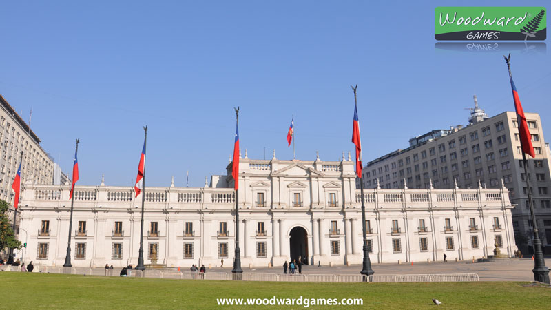 The Palacio de La Moneda (Moneda Palace) in Santiago, Chile as seen ...