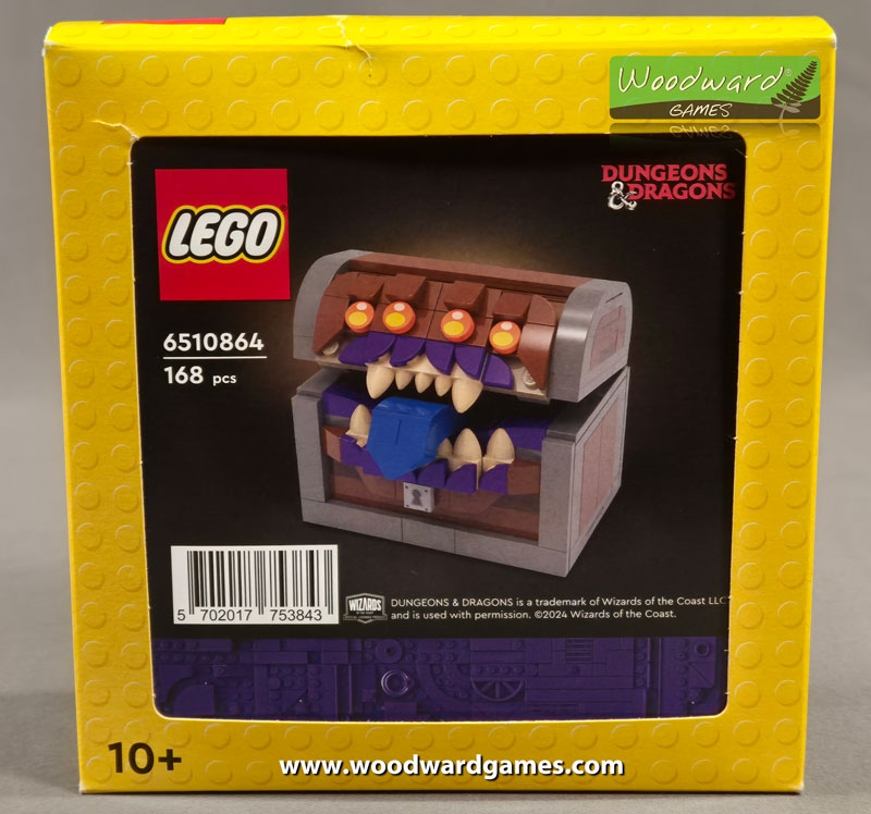 The original Lego GWP box of the Mimic Dice Box / Chest - Woodward Games
