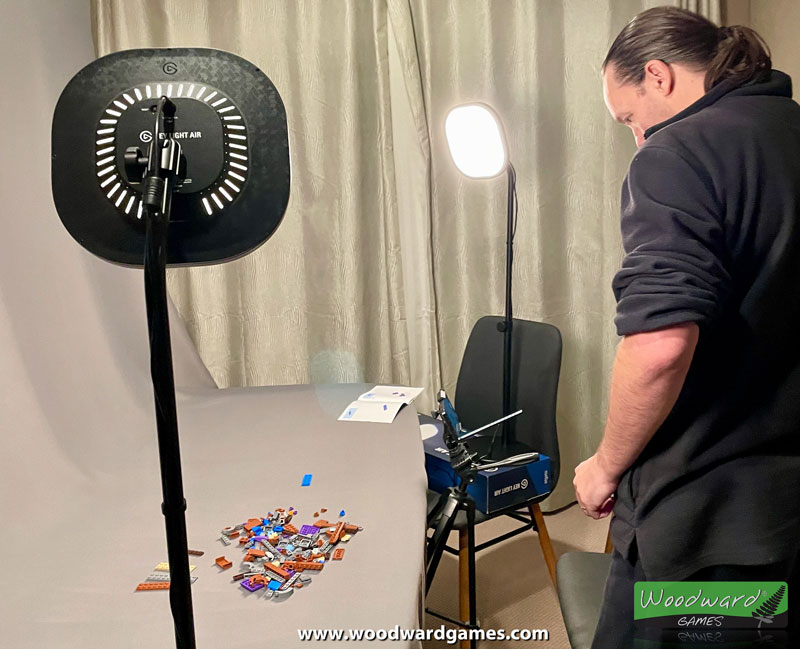 Rob W. taking the first ever photo for a LEGO stop motion animation of the D&D Mimic Dice Box / Chest for our Woodward Games YouTube Channel